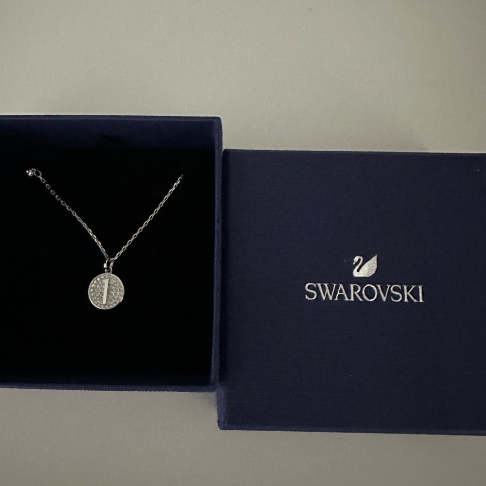 Swarovski Silver Necklace with Round Pendant